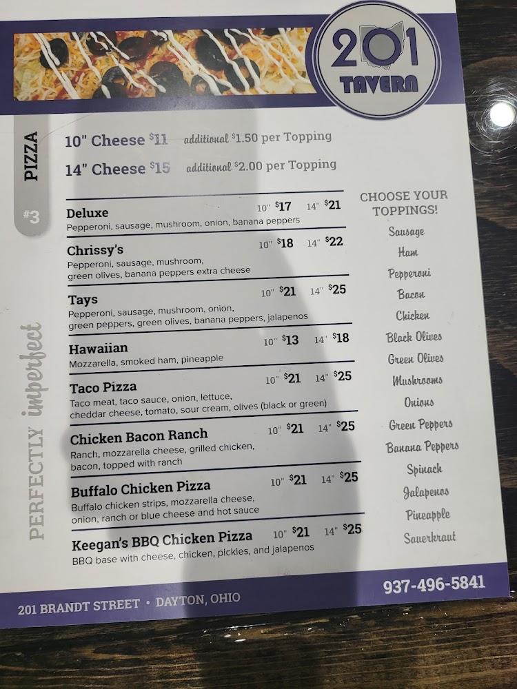 201 Tavern Menu image 4